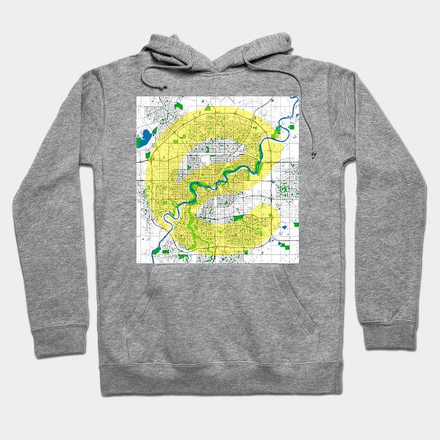 Edmonton Street, River and Park Map Hoodie by Edmonton River